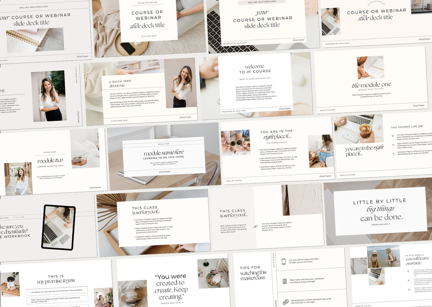 Webinar, Masterclass and Course Presentation 100 Slide Deck | Canva, Keynote & Powerpoint (Digital Download)