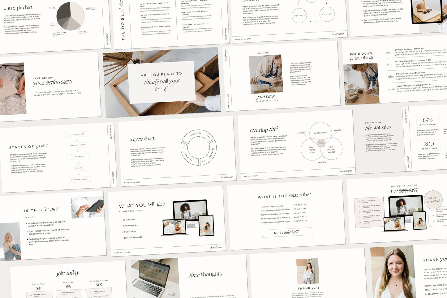 Webinar, Masterclass and Course Presentation 100 Slide Deck | Canva, Keynote & Powerpoint (Digital Download)