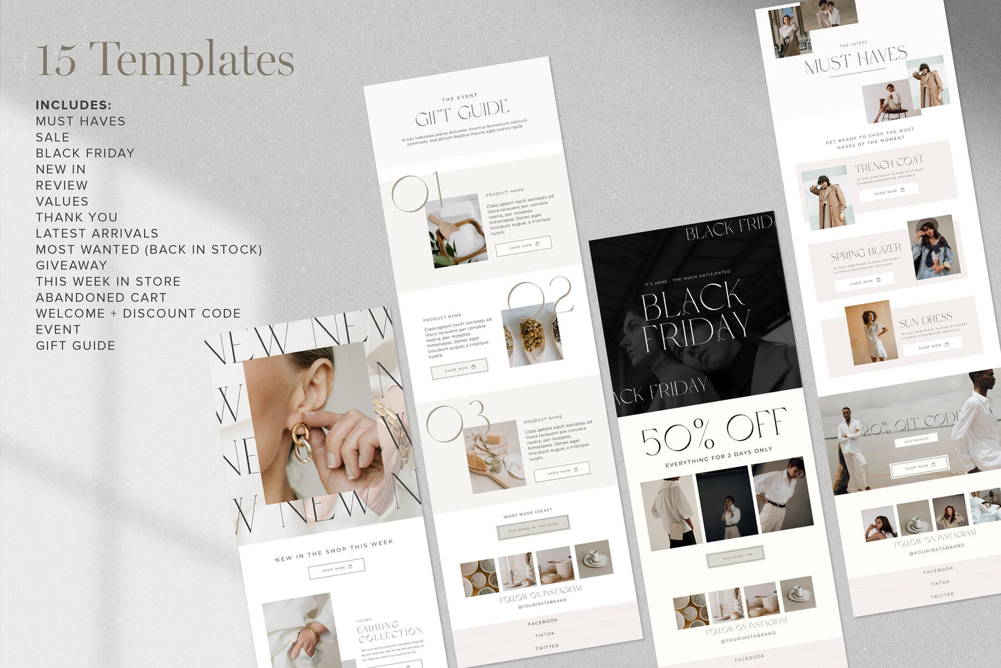Email Marketing E-Commerce Newsletter Canva Templates (Digital Download)