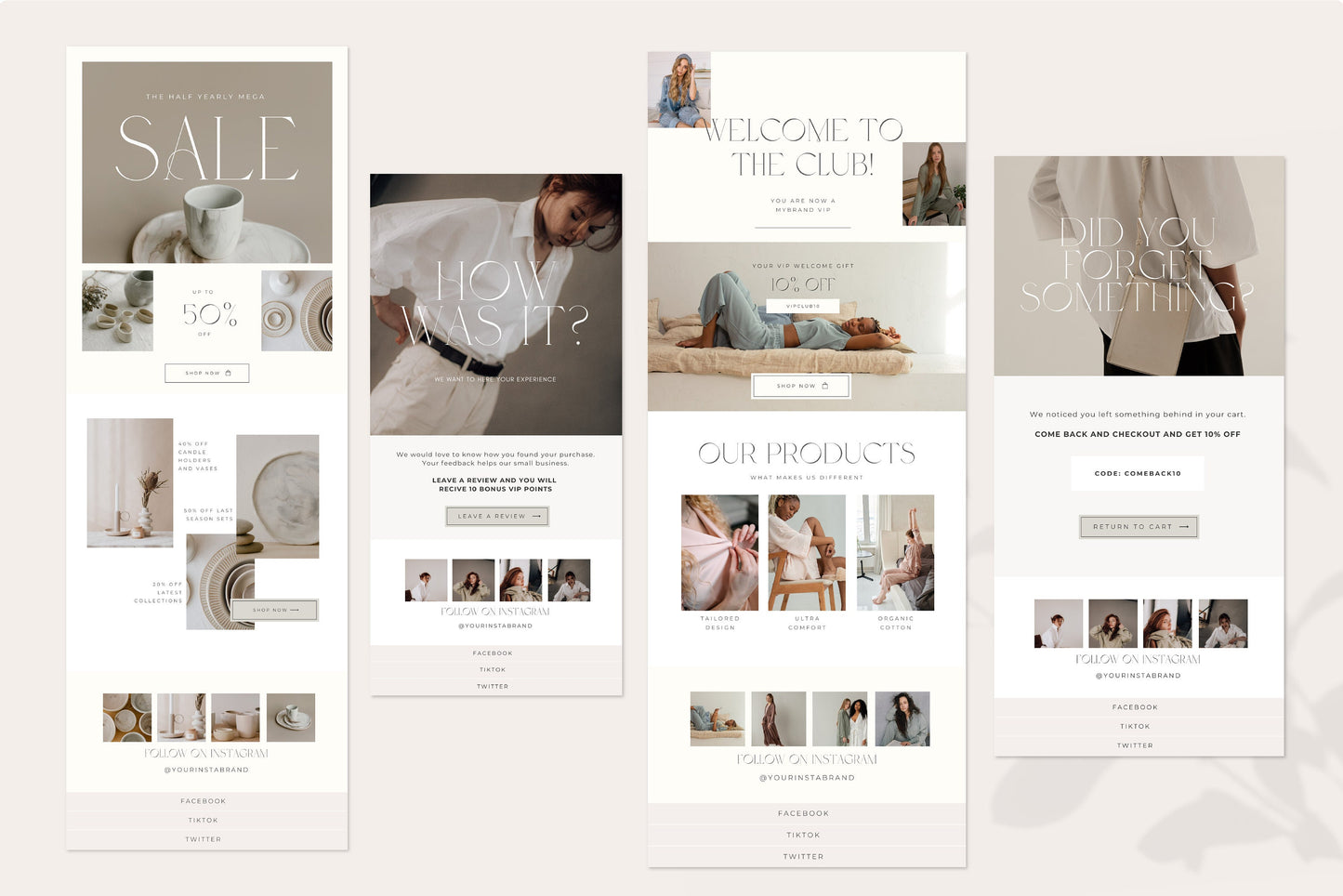 Email Marketing E-Commerce Newsletter Canva Templates (Digital Download)