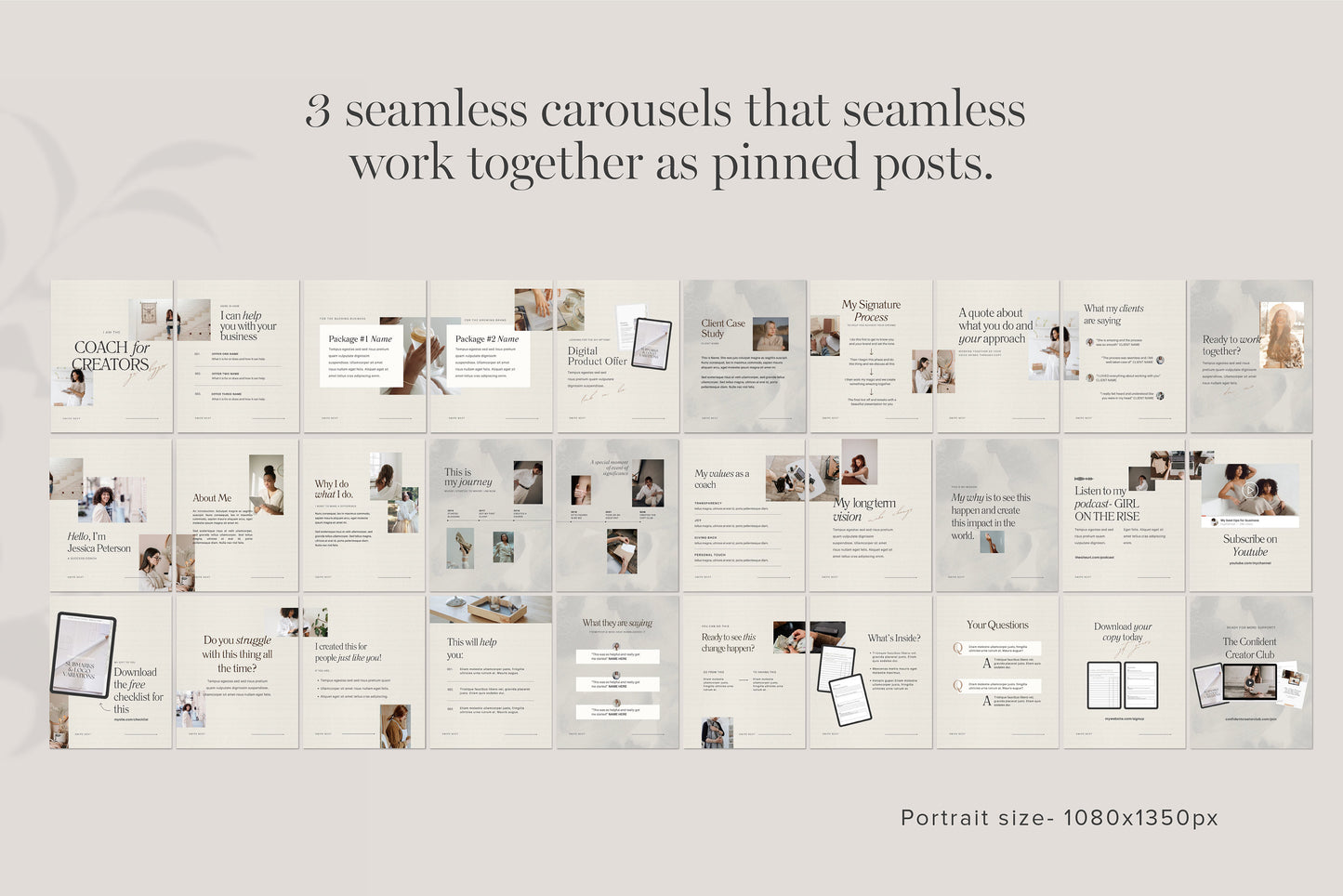 Instagram Pinned Post Banner Carousels Template Seamless Promotional IG Carousels (Digital Download)