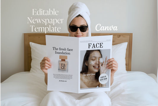 Canva Business Brand Newspaper Template, Editable Product Announcement, Custom Newspaper For Branding Photoshoot |  Digital Download