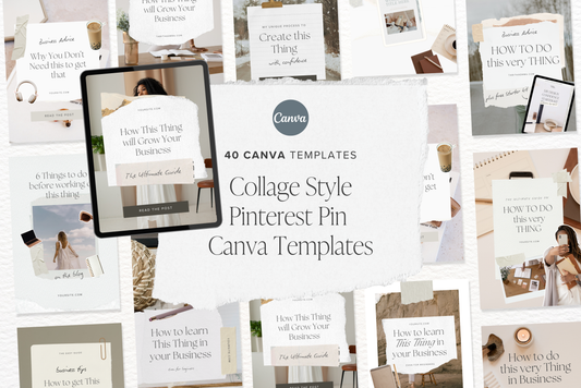 Pinterest Pin Collage Templates for Canva | Canva Pin Templates, Pinterest Design, social media content canva templates
