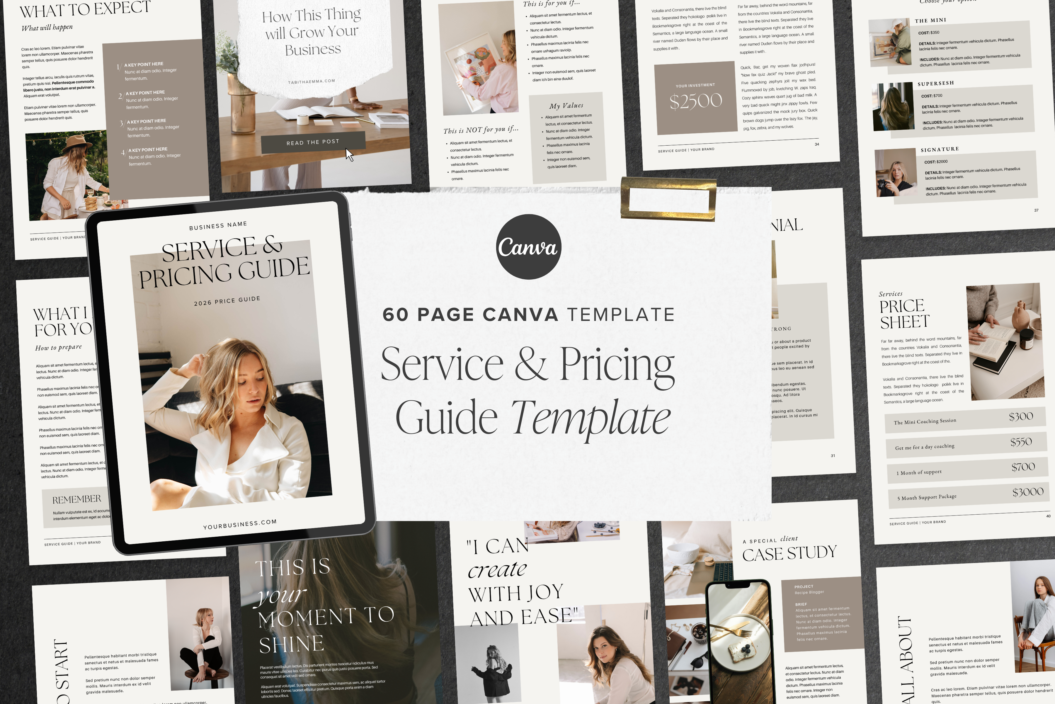 Service and Pricing Guide Canva template for coaches and freelancers ...