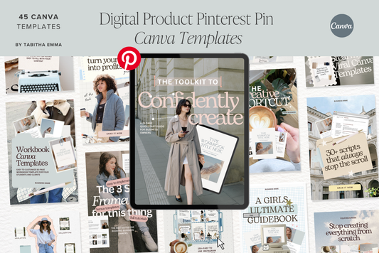 Digital Product Pinterest Pin Templates | Digital Product Pins | Editable Canva Designs (Digital Download)