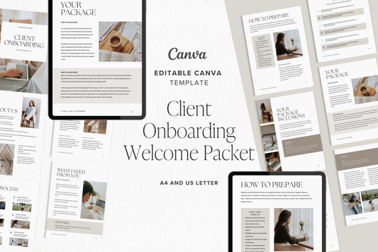 Client Onboarding Welcome Packet Canva template for coaches and service providers | Editable 33 Pages (Digital Download)