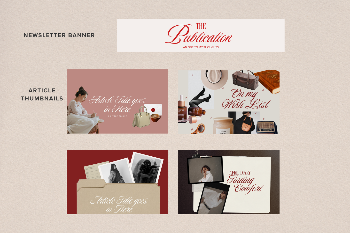 Substack Branding Kit Canva Templates - Editorial Newsletter Graphics Bundle and Branding Guide