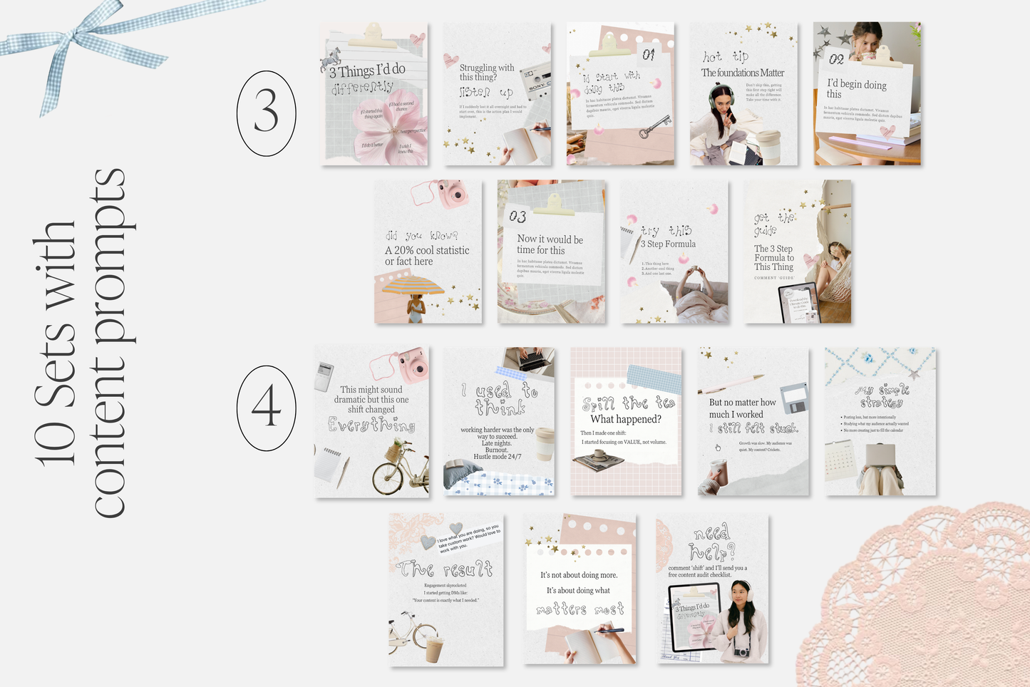 Instagram Whimsy Carousel Templates for Small Business Canva Story Telling Social Media Posts Whimsy Collage style