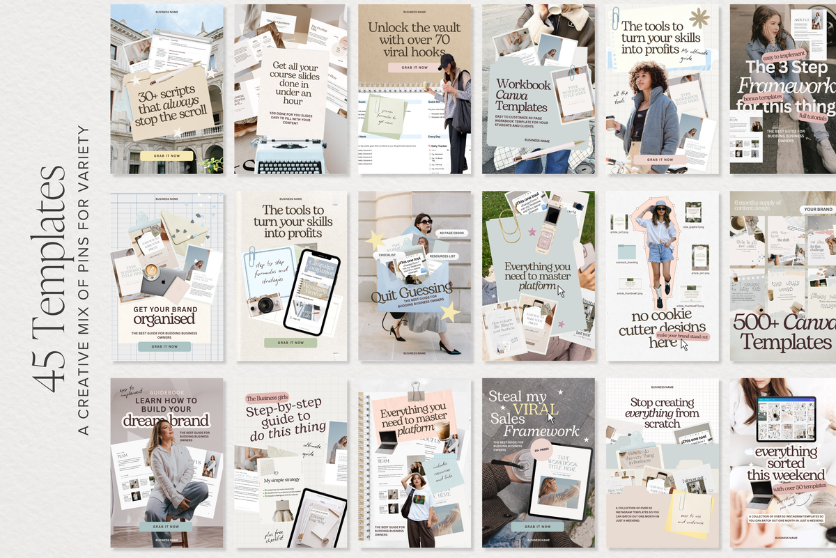 Digital Product Pinterest Pin Templates | Digital Product Pins | Editable Canva Designs (Digital Download)