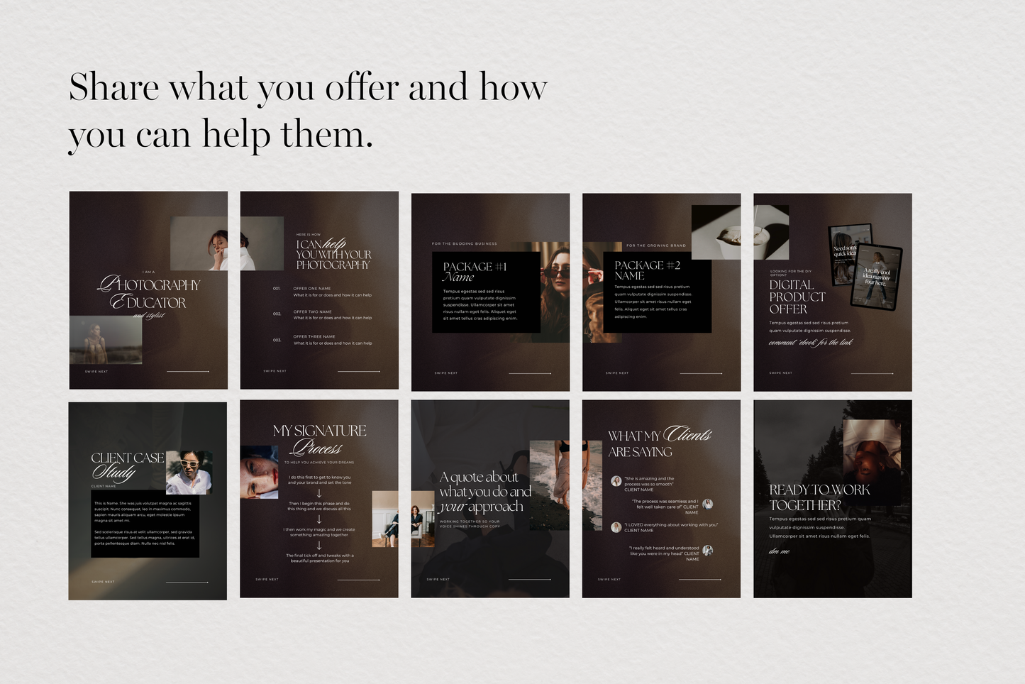 Instagram Pinned Post Banner Dark Mode Carousels Template Seamless Promotional IG Carousels (Digital Download)