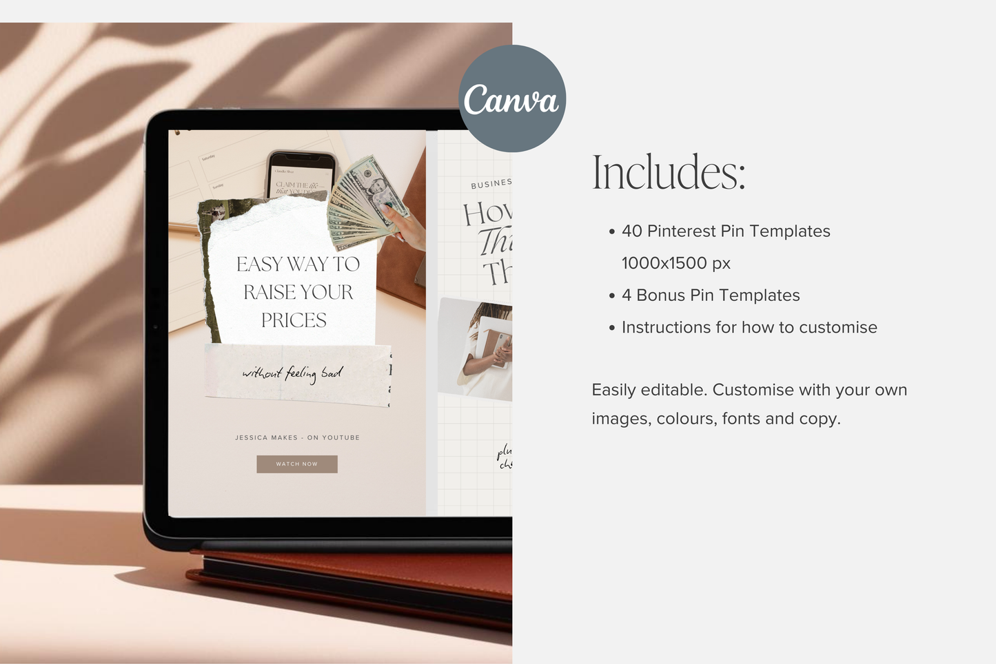 Pinterest Pin Collage Templates for Canva | Canva Pin Templates, Pinterest Design, social media content canva templates