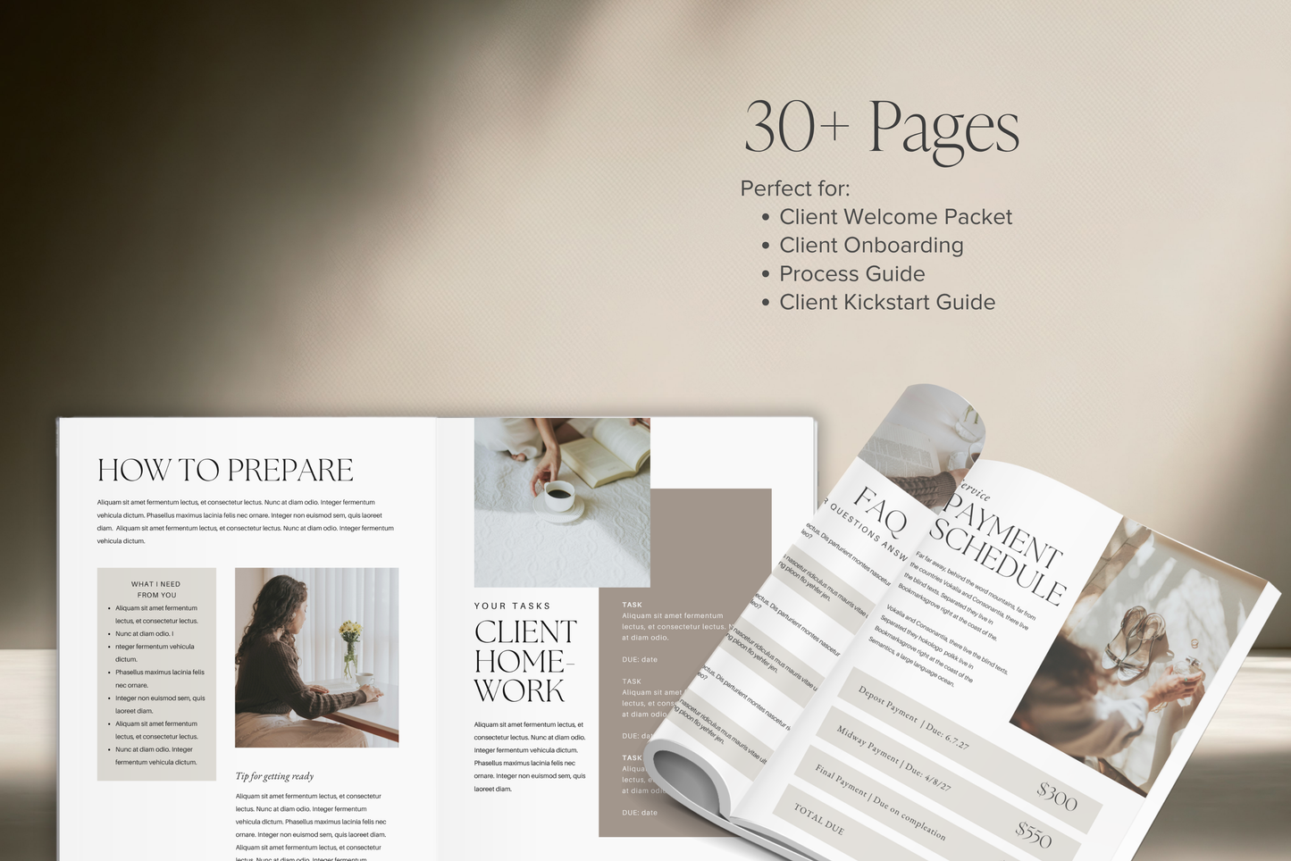 Client Onboarding Welcome Packet Canva template for coaches and service providers | Editable 33 Pages (Digital Download)