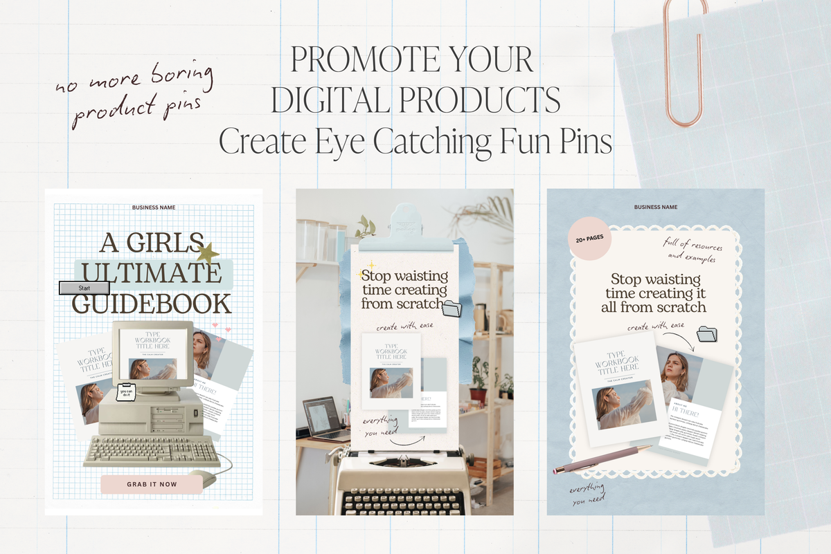 Digital Product Pinterest Pin Templates | Digital Product Pins | Editable Canva Designs (Digital Download)
