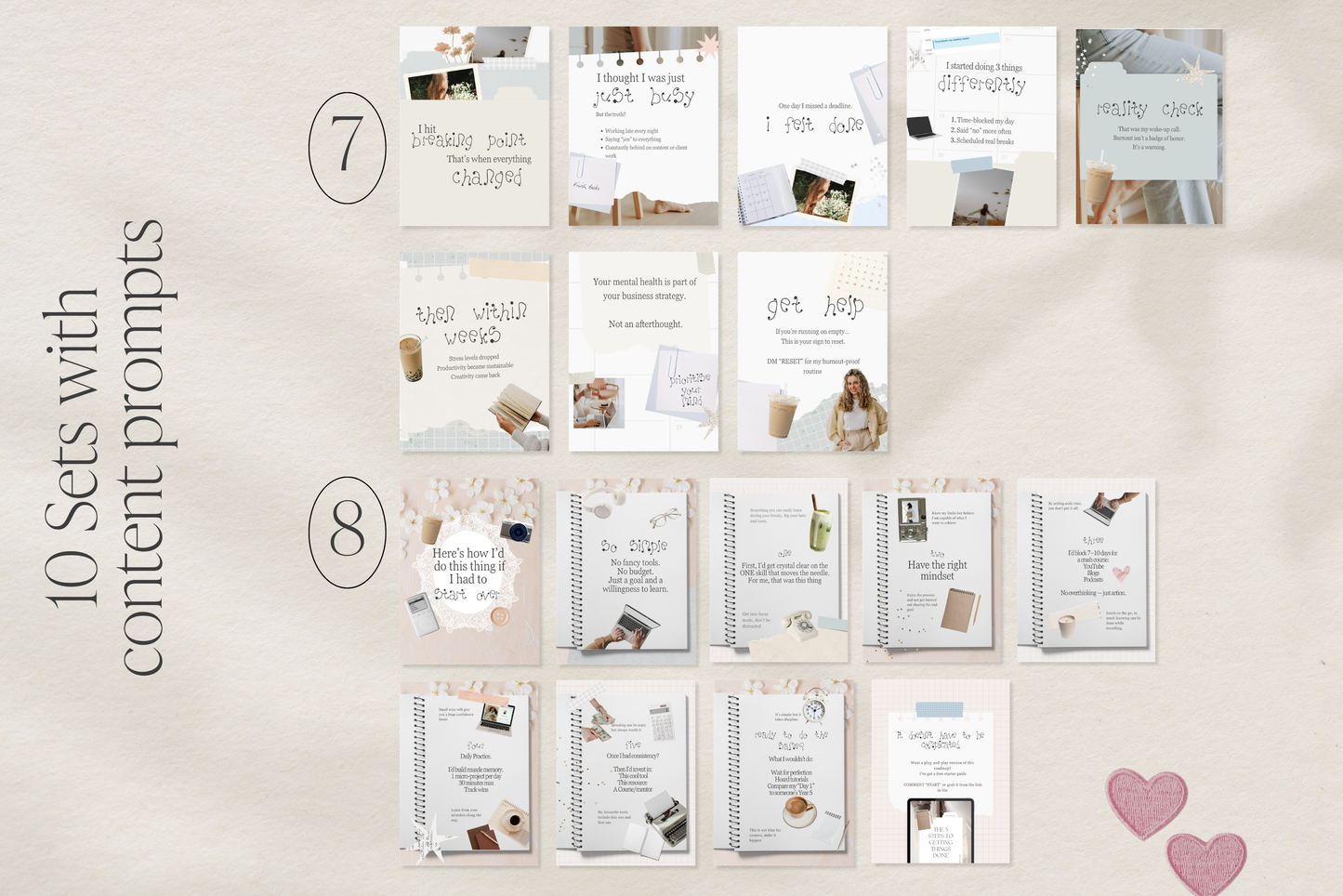 Instagram Whimsy Carousel Templates for Small Business Canva Story Telling Social Media Posts Whimsy Collage style