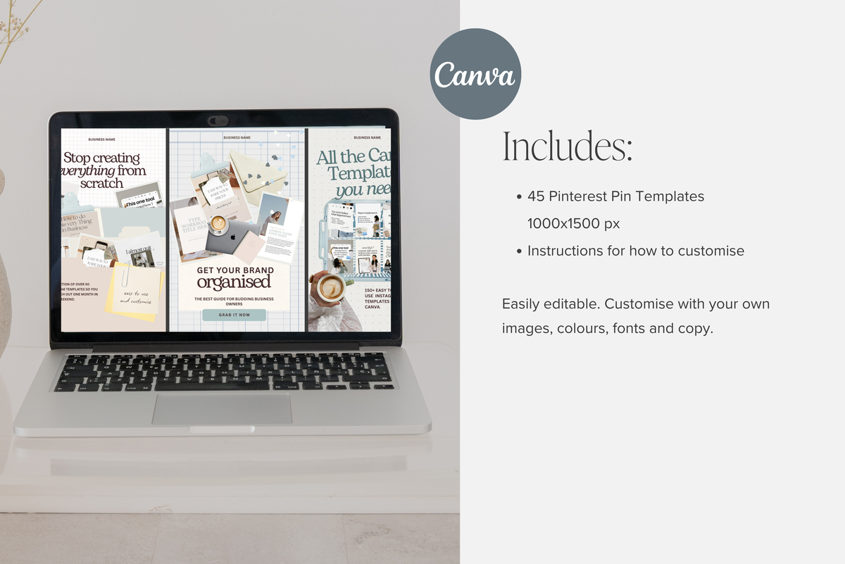 Digital Product Pinterest Pin Templates | Digital Product Pins | Editable Canva Designs (Digital Download)