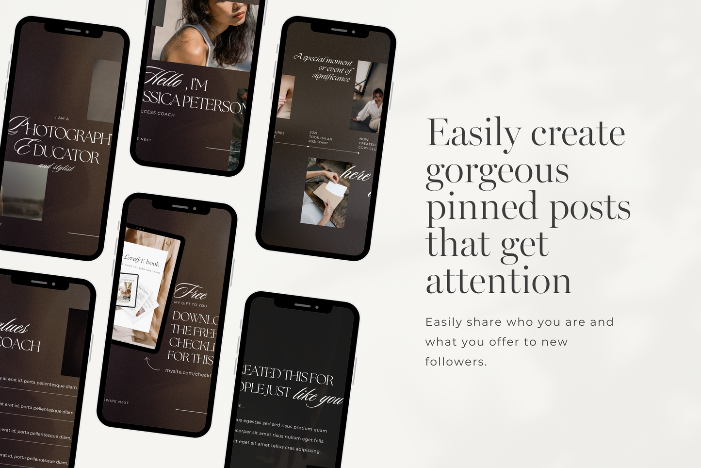 Instagram Pinned Post Banner Dark Mode Carousels Template Seamless Promotional IG Carousels (Digital Download)