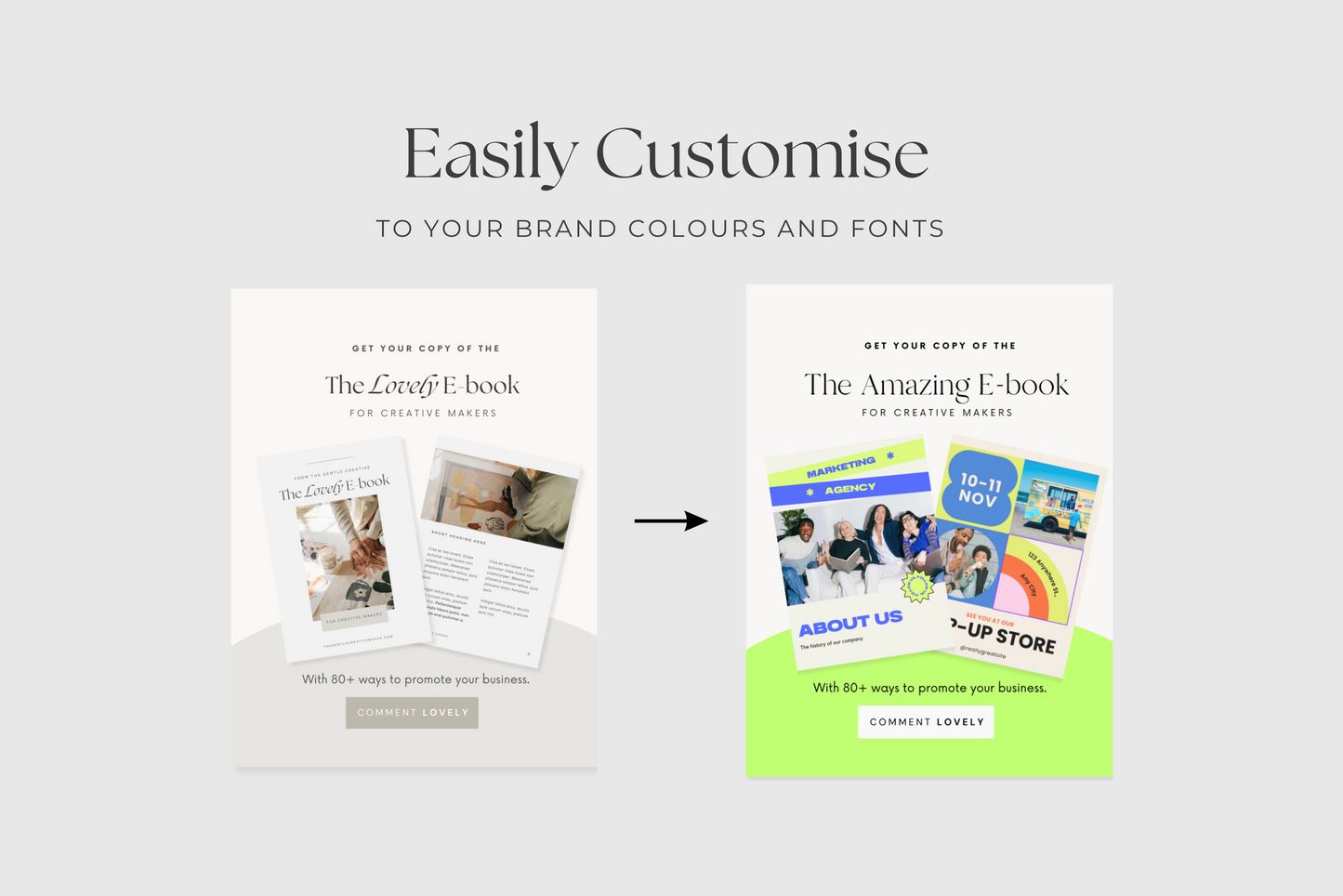 Ebook Marketing Promotion Graphics Canva Templates (Digital Download)