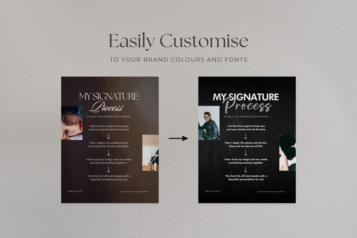 Instagram Pinned Post Banner Dark Mode Carousels Template Seamless Promotional IG Carousels (Digital Download)