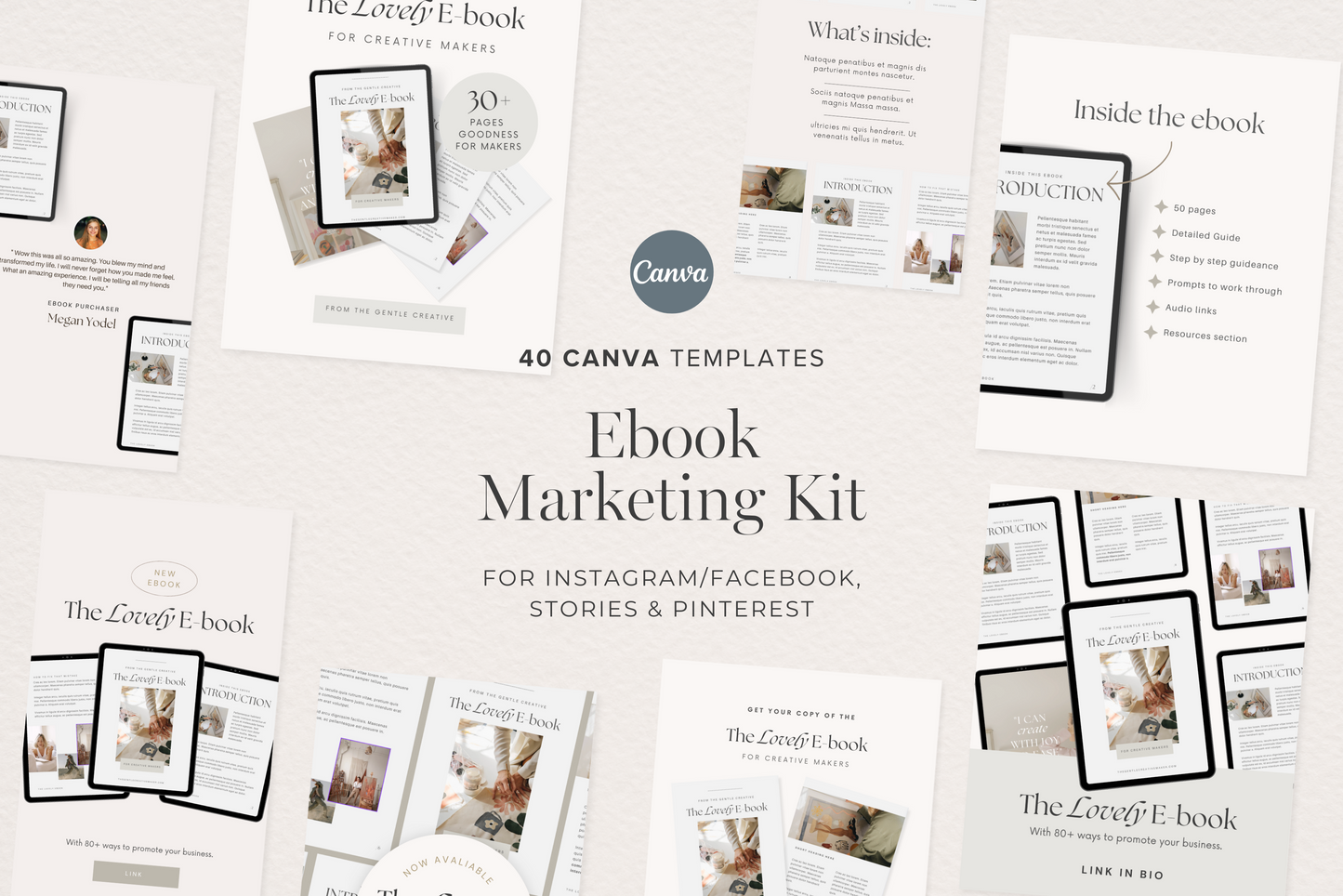 Ebook Marketing Promotion Graphics Canva Templates (Digital Download)