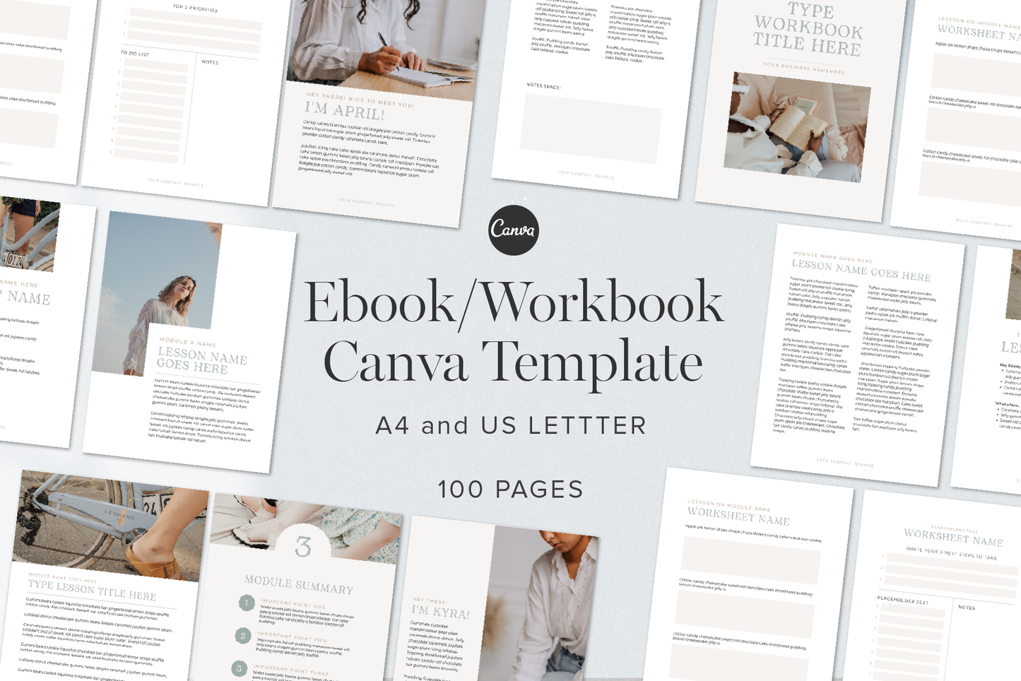 Canva Ebook Workbook Template 100 Pages (Digital Download)