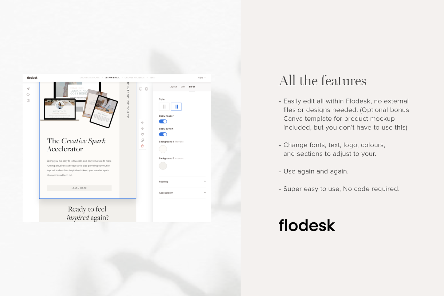 Flodesk Digital Product Course Launch Email Template