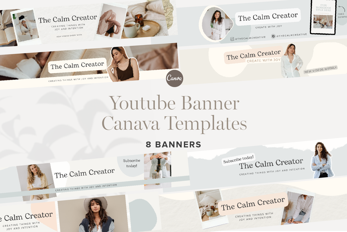 Youtube Banner Canva Template for Business and Coaches Channels | Aesthetic Youtube Banner (Digital Download)