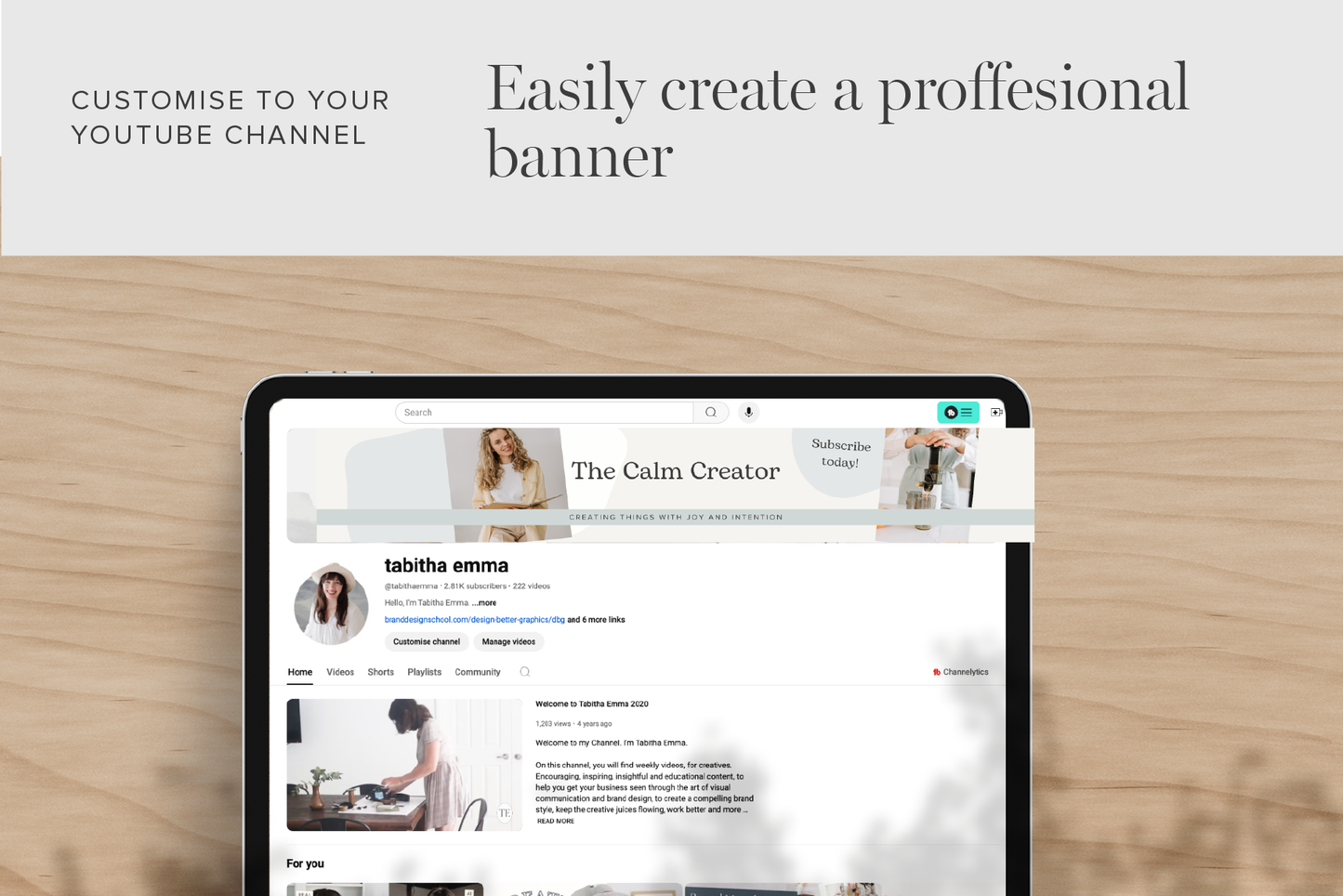 Youtube Banner Canva Template for Business and Coaches Channels | Aesthetic Youtube Banner (Digital Download)