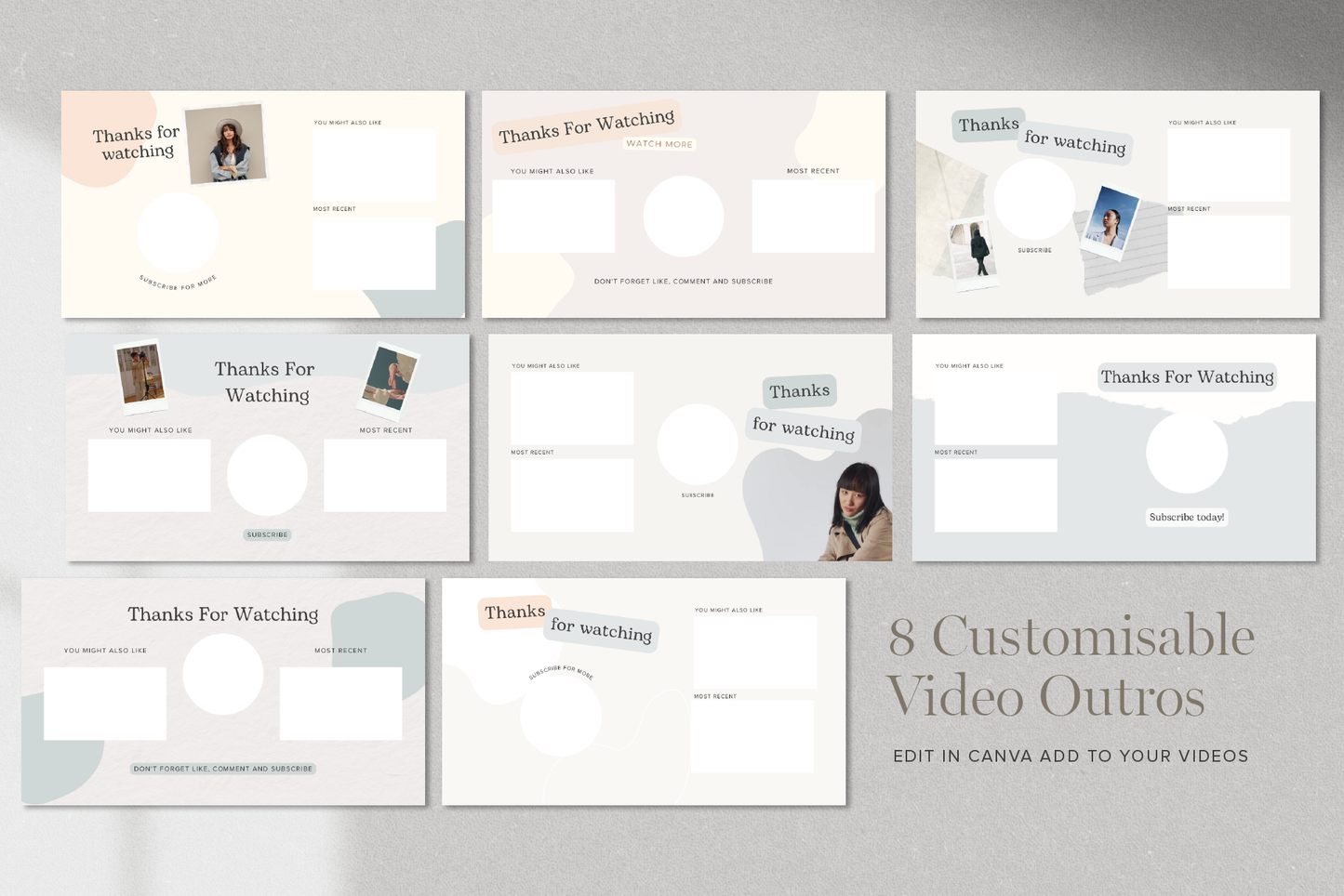 Youtube Intro Outro Video Canva Template (Digital Download)