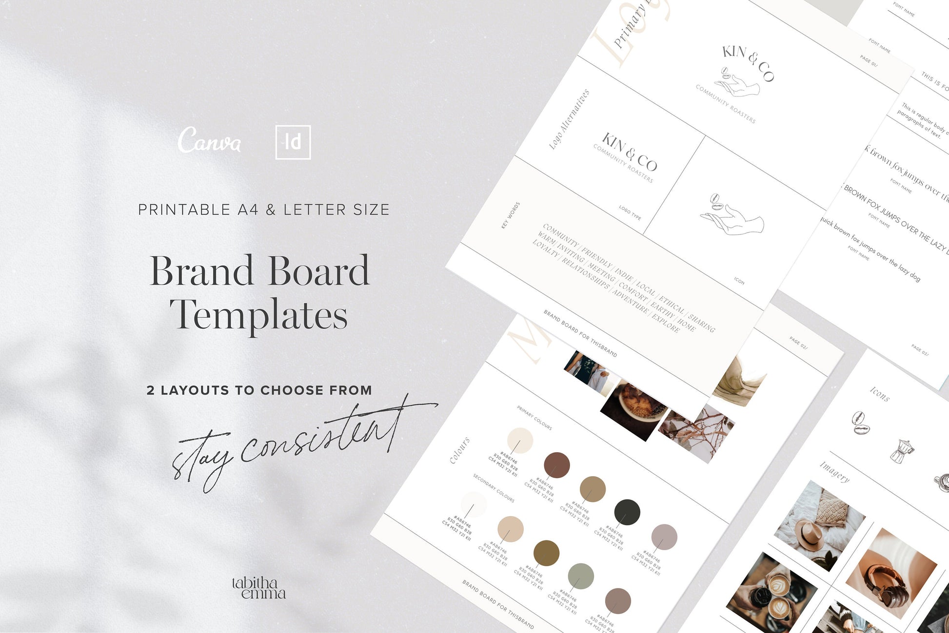Brand Board Template for Canva and Indesign