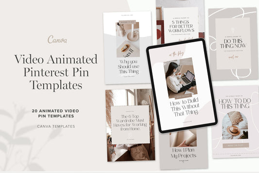 Video animated Pinterest pin Canva templates for small business