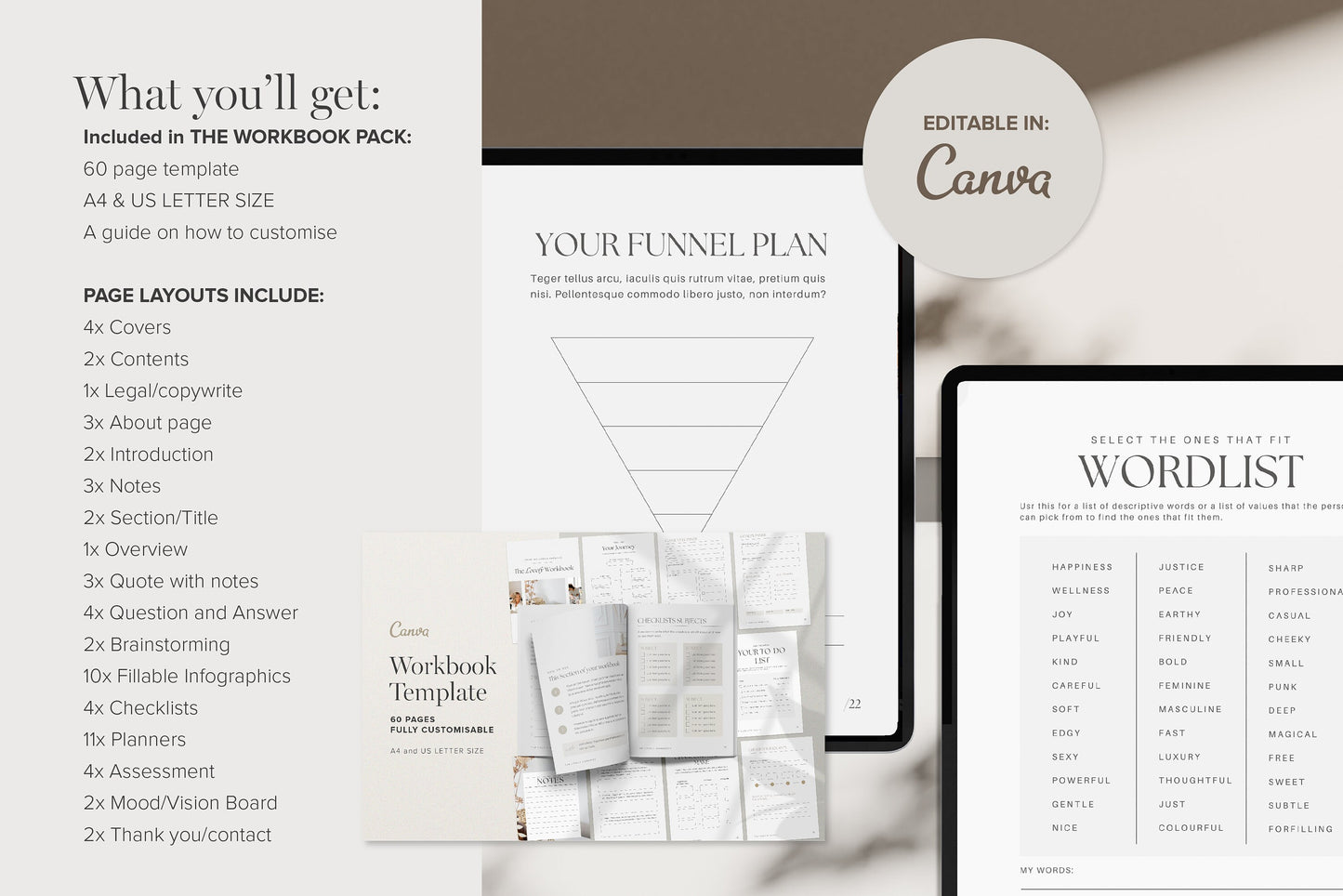 Editable Canva Workbook and Ebook Template Bundle 120 pages (Digital Download)