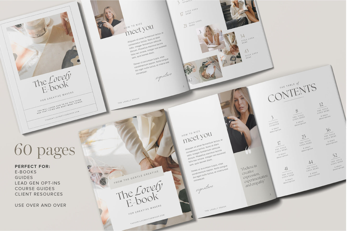 Editable Canva Ebook Template 60 Pages (Digital Download)