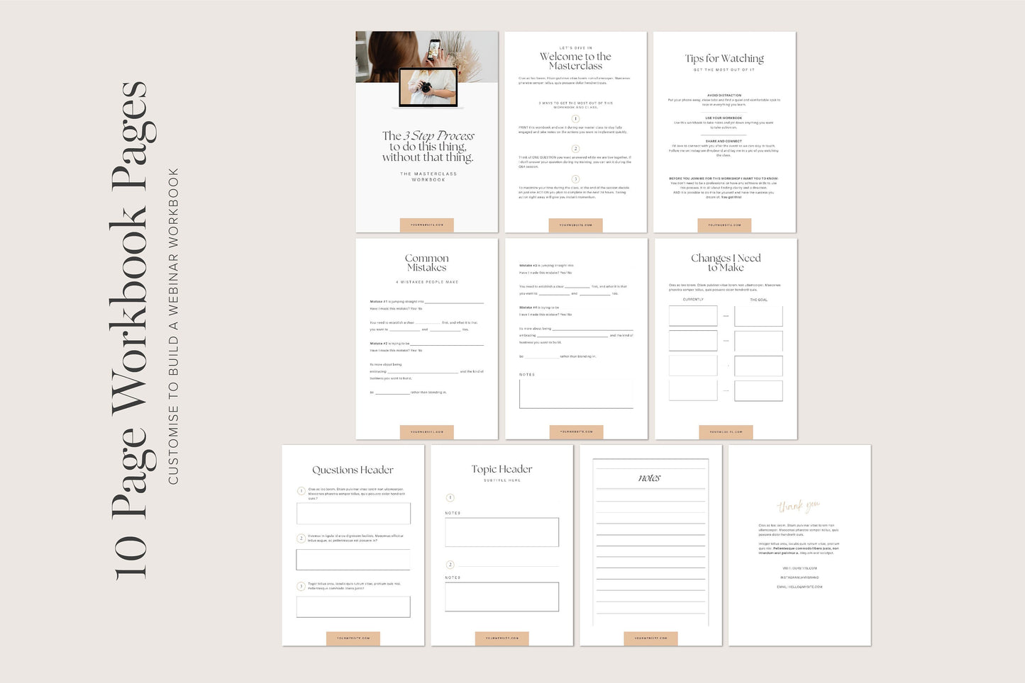 Editable Canva Webinar Workshop Workbook Template (Digital Download)