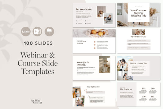 Webinar and course slide templates for canva powerpoint keynote