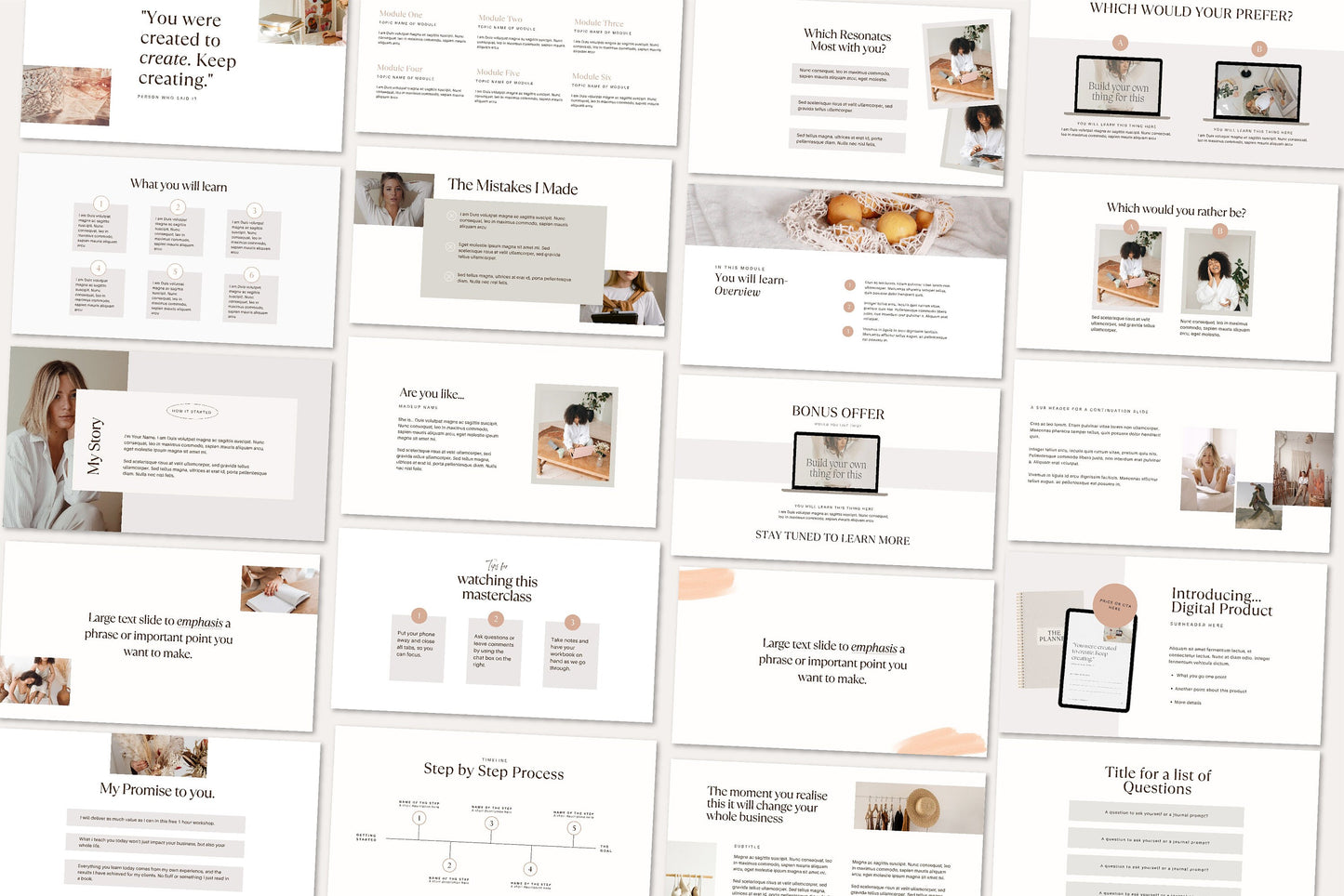 Webinar and Course Presentation 100 Slide Deck | Canva, Keynote and Powerpoint (Digital Download)