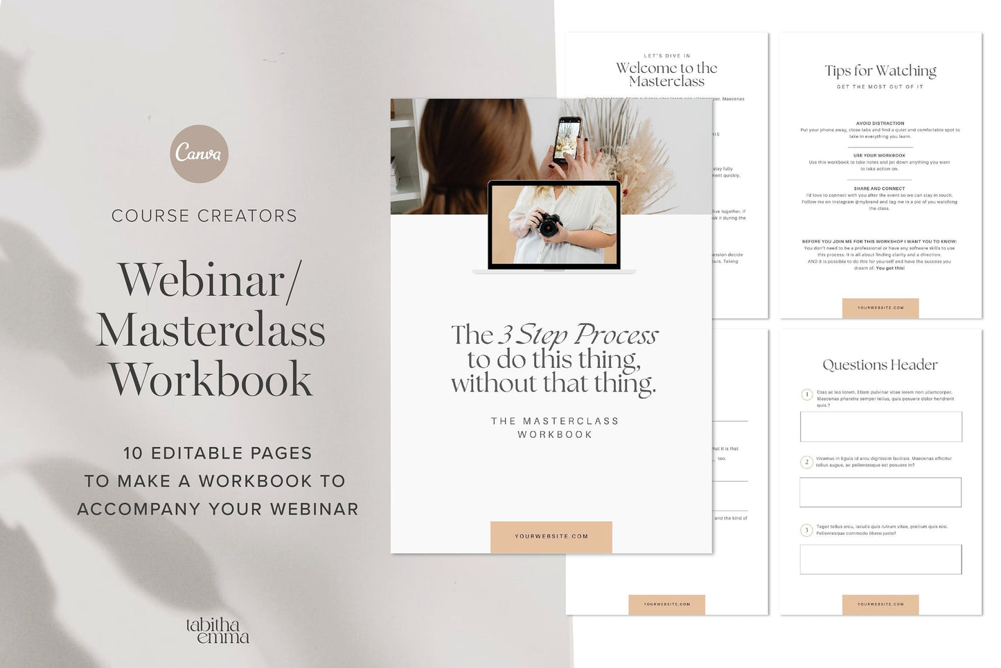 webinar and masterclass workbook canva template