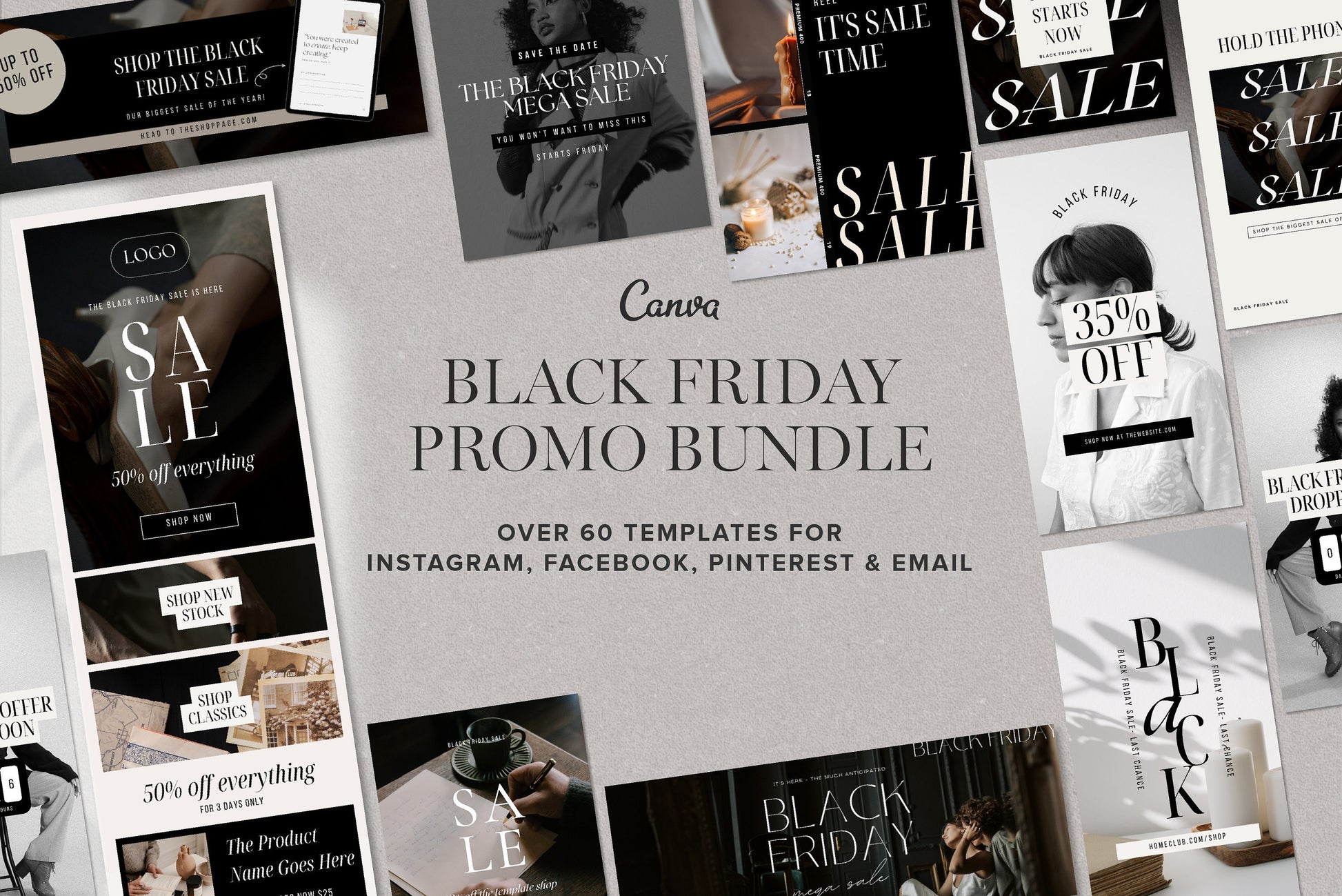 Black Friday promotional Canva templates