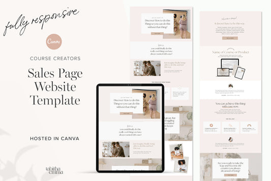 Sales page landing page template for course creators- Canva website