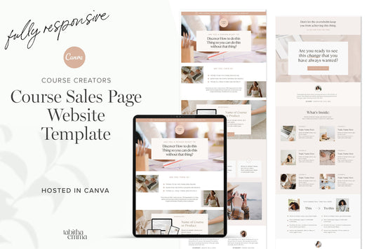 canva sales landing page website for course creator