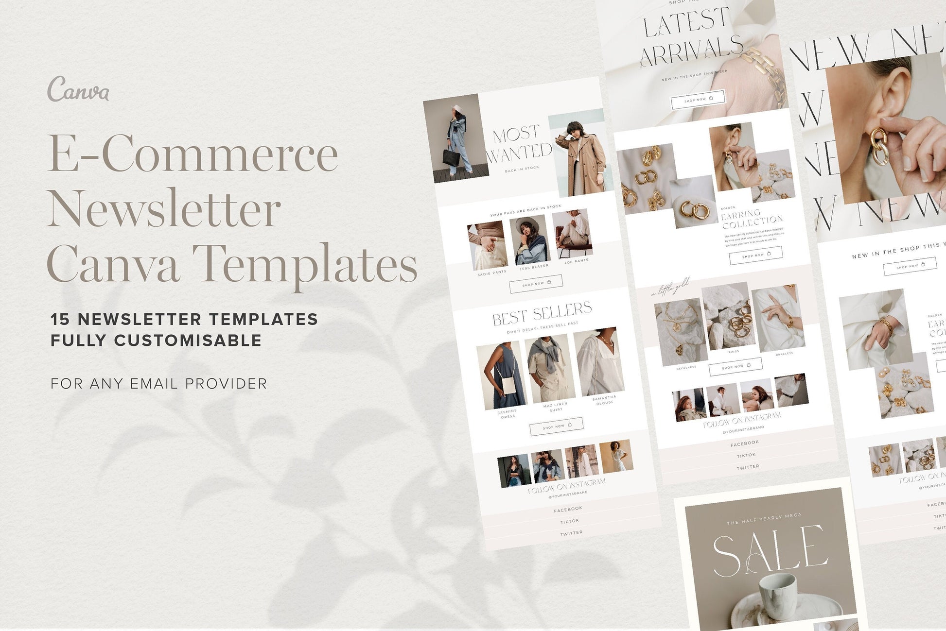E commerce email newsletter template canva