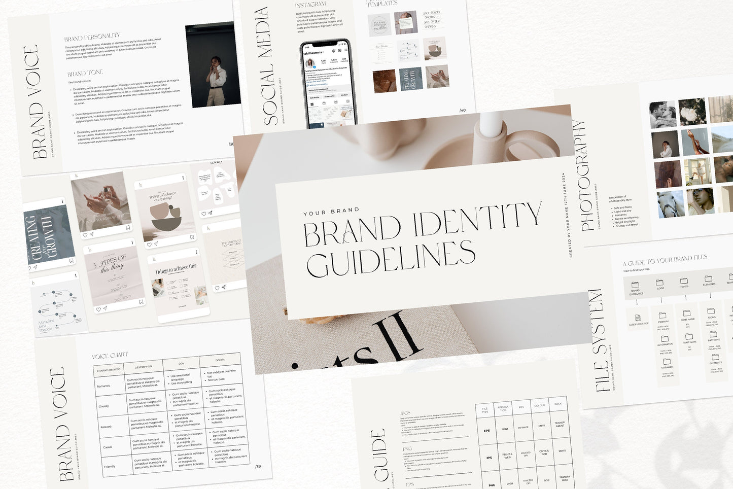 Brand Identity Style Guidelines Canva and InDesign Template (Digital Download)