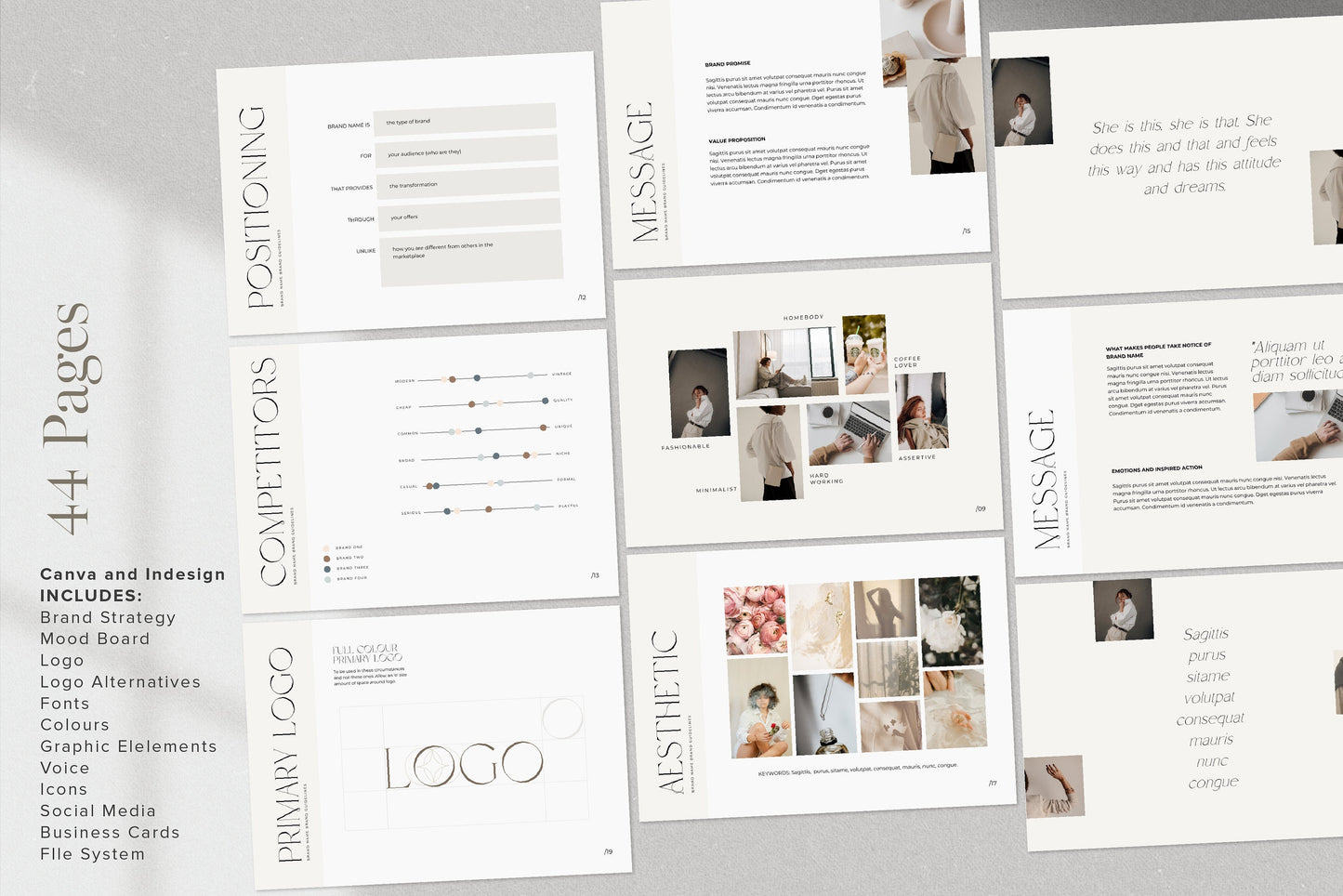 Brand Identity Style Guidelines Canva and InDesign Template (Digital Download)