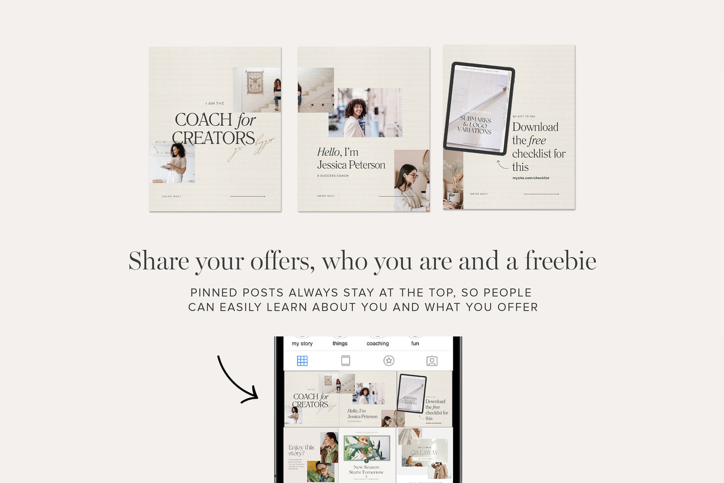 Instagram Pinned Post Banner Carousels Template Seamless Promotional IG Carousels (Digital Download)