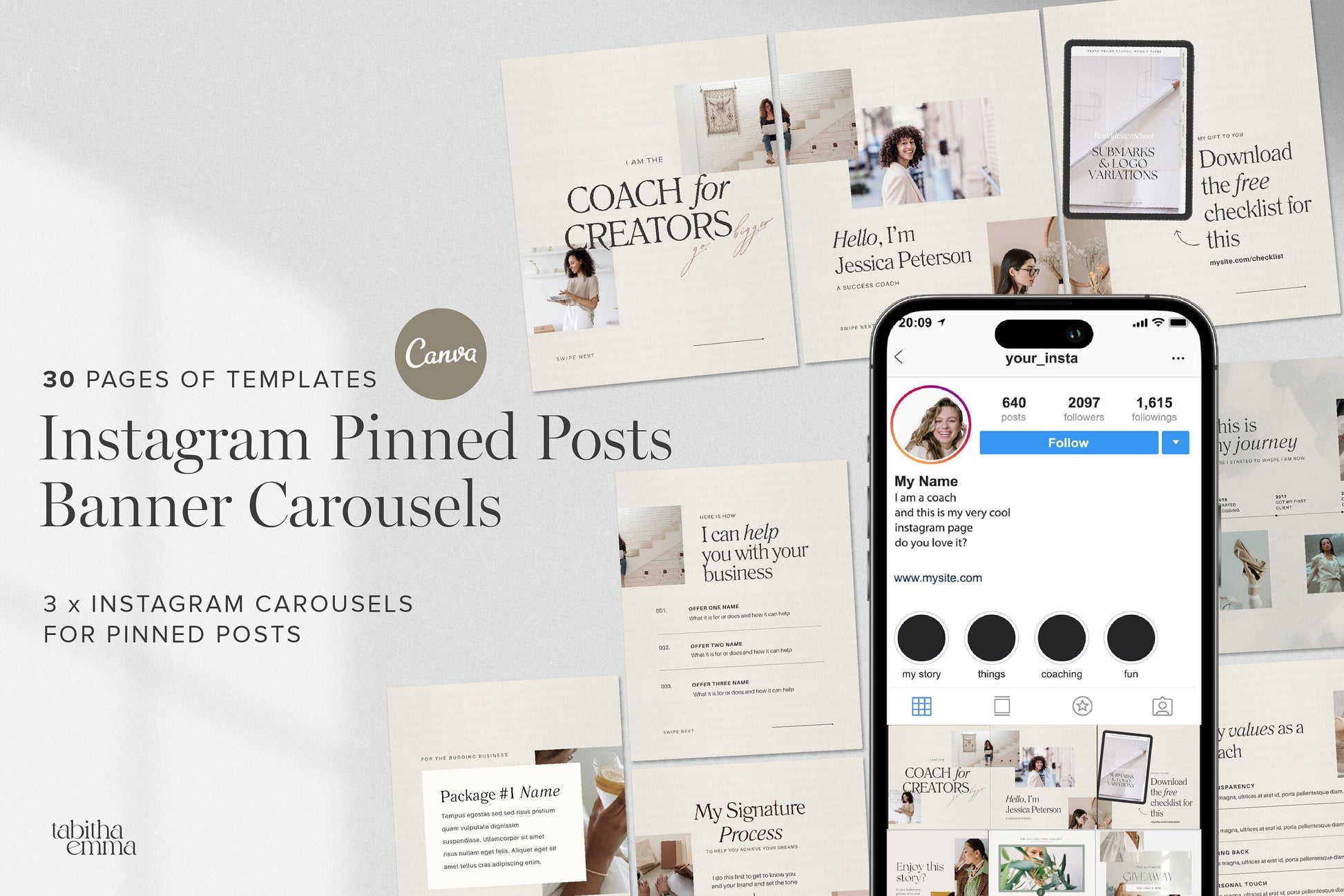 Instagram pinned post banner carousels canva template